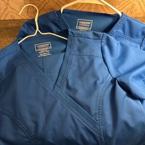 Cherokee Vibrant Blue Scrub Tops